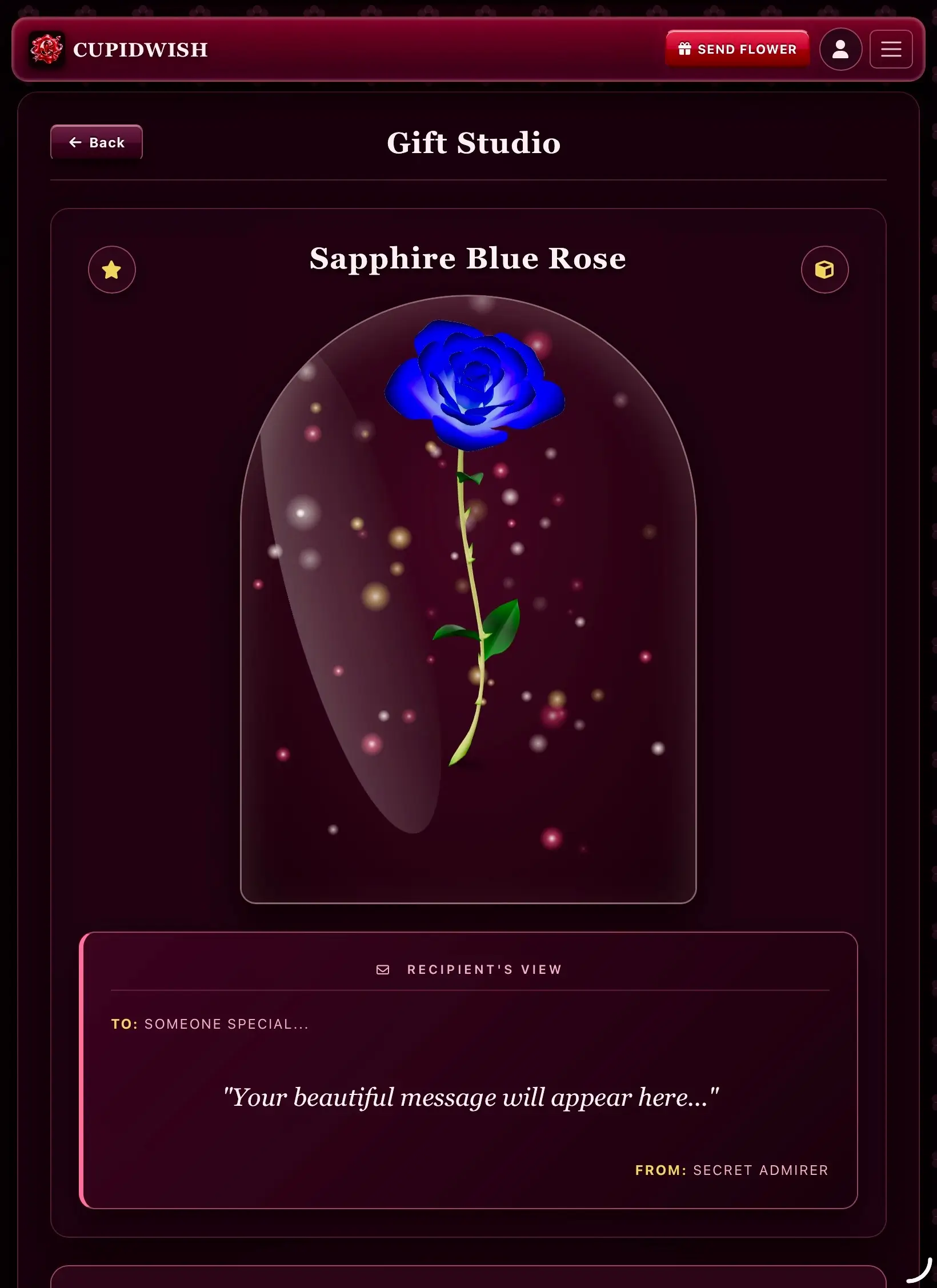 Sapphire Blue 3D Rose gift in glass dome for birthdays, International Women's Day March 8, and Secret Admirers